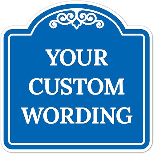 Letrero decorativo personalizado, letrero de metal personalizado para negocios, entrada, hogar, Airbnb, placa de puerta de oficina, fondo azul, 12 x