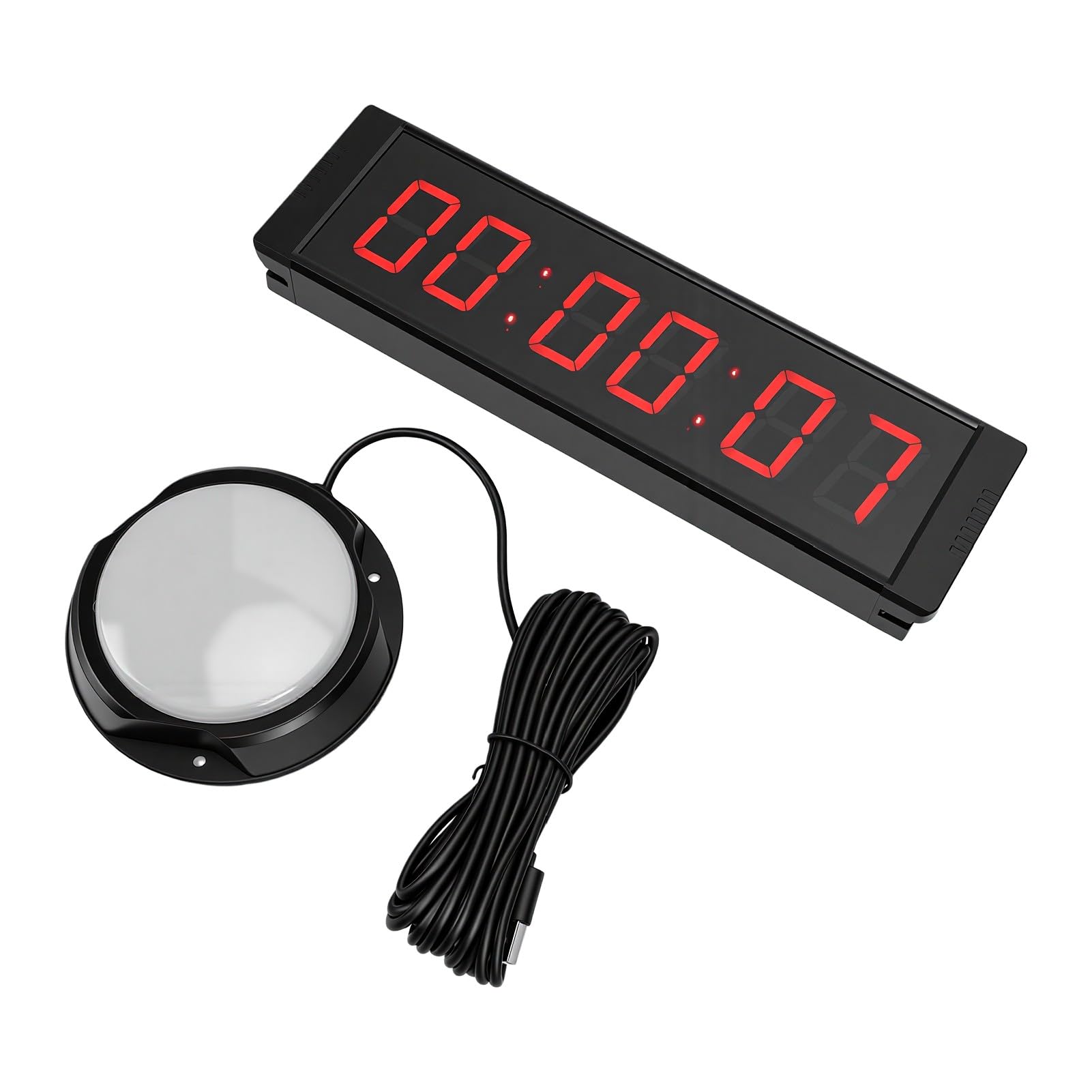 Fafeicy LED-Countdown-Uhr, 1,5 Zoll Großes Display mit Fernbedienung | Gym Studio Timer, 99-Stunden-Countdown, Stoppuhr, Intervalleinstellung, Aluminiumrahmen, 4000-mAh-, 30 m Reichweite