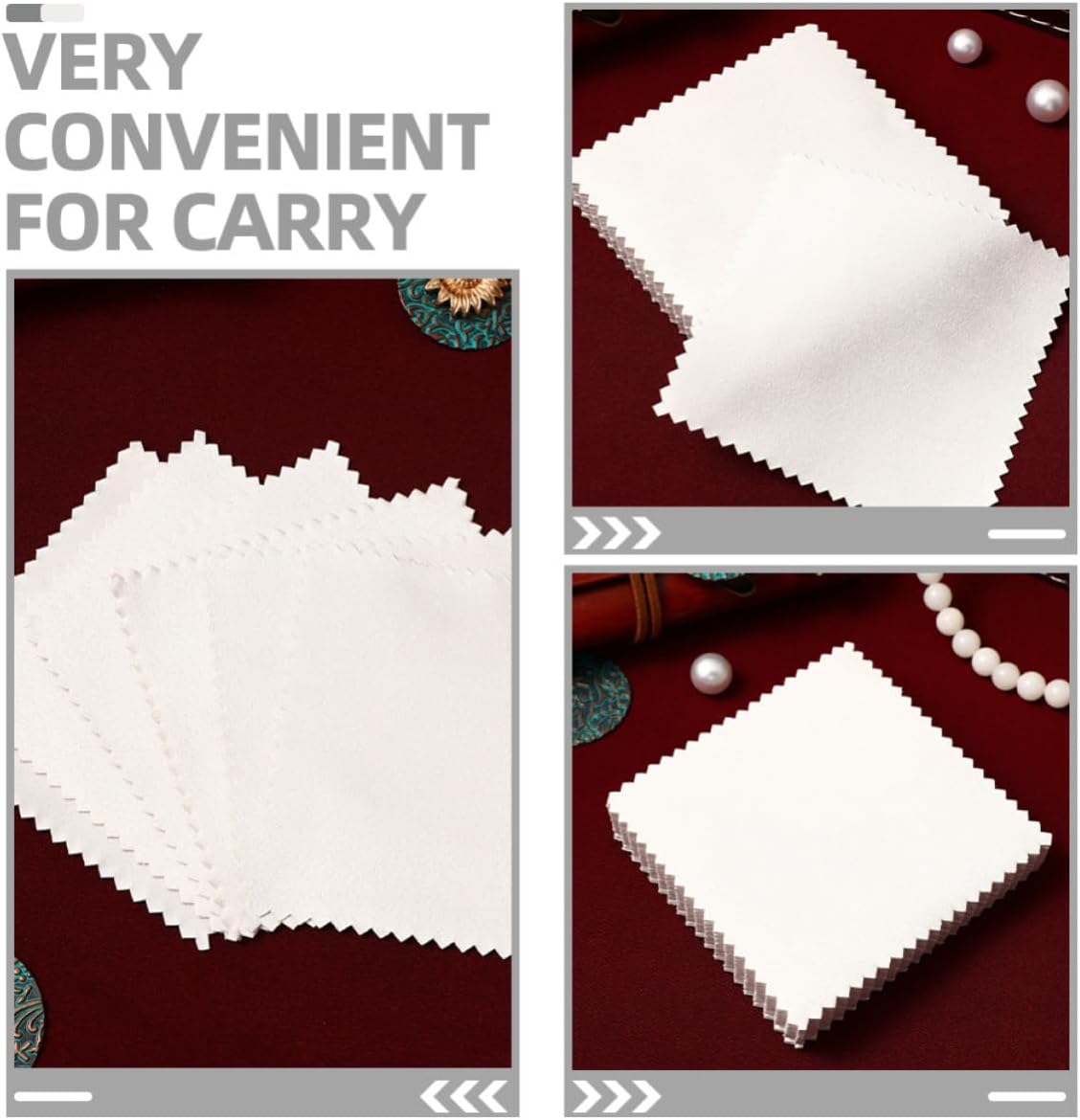 Jewelry Cleaning Cloths Suede Polishing Cloth 50pcs 8x8cm for Silver