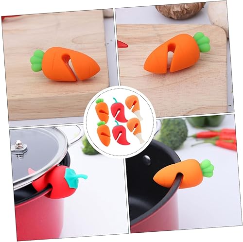 Miniatura 4 de UPKOCH 12 tapas elevadas para evitar derrames, tapa de silicona, tapas de silicona para ollas, ayudante de cocina abierta para granja, elevador de