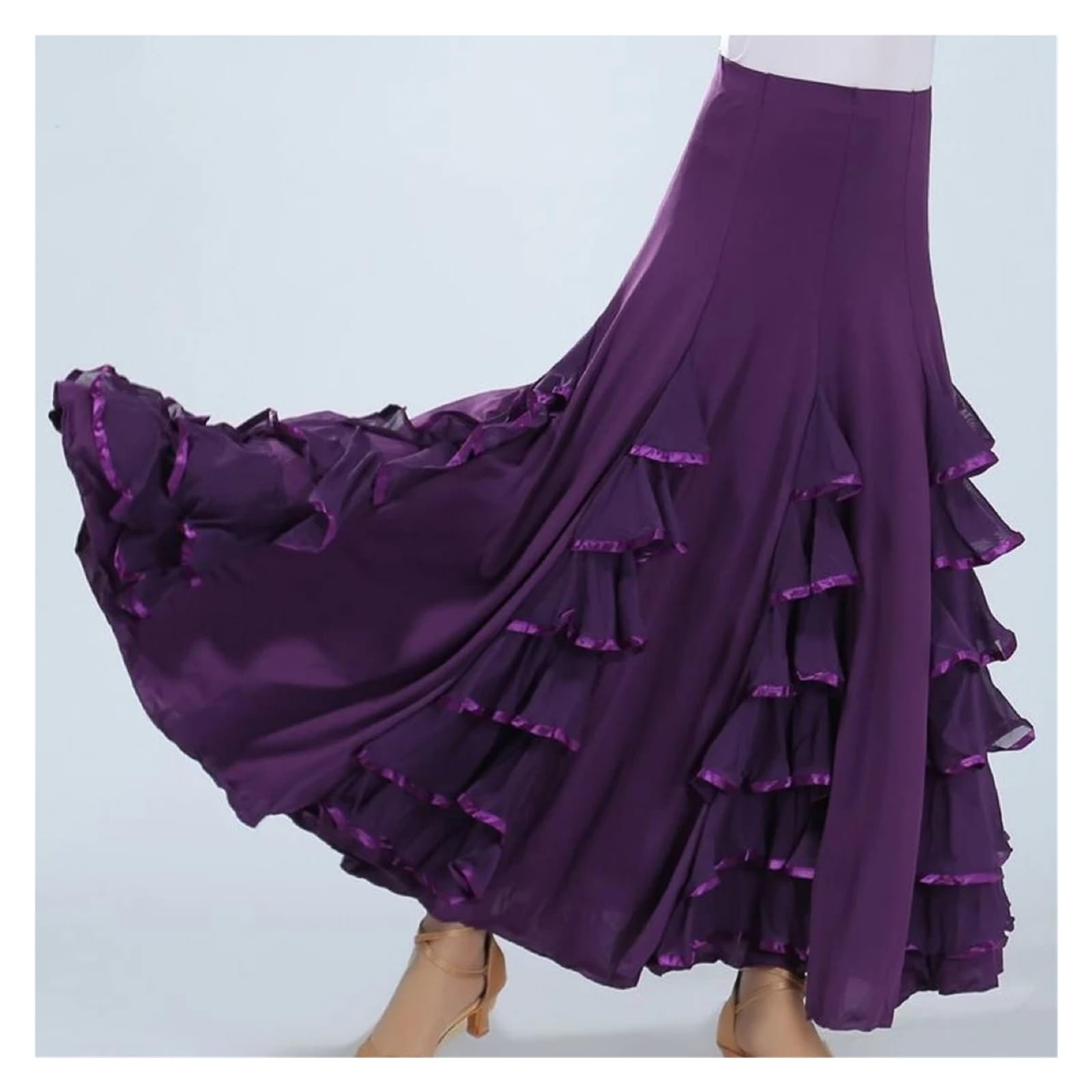 Klassischer Wettkampf-Praxis Layered Big Swing Tanzen Flamenco Kleid Tanzrock Frau Für Spanischen Flamenco Stiertanz Show