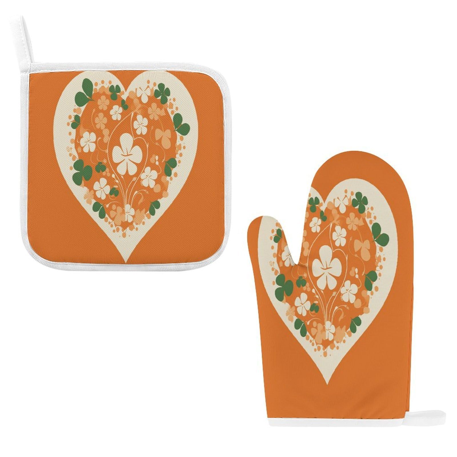 Btcowzrv Style Heart Shape On Background Oven Mitts And Pot Holders 2Pcs Set