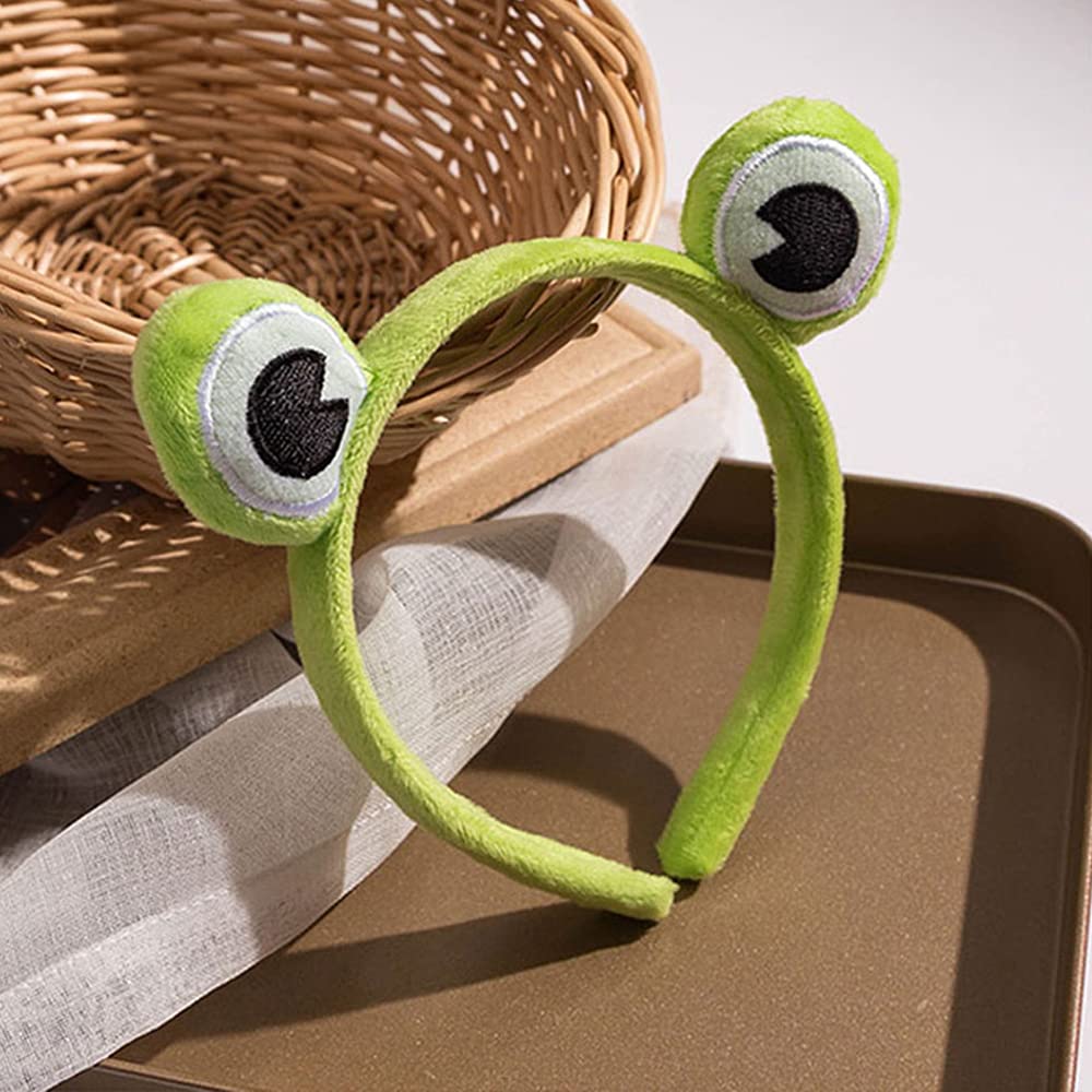 2 Pcs Funny Frog Makeup Headband Elastic Hairband for Women Green Coral Fleece Wide Brim Head Wrap for Face Washing - Image 4