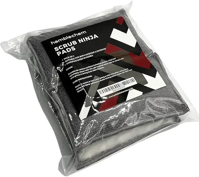 Scrub Ninja Detailing Pad - 4 Pack for Leather, Plastic, Vinyl & Upholstery