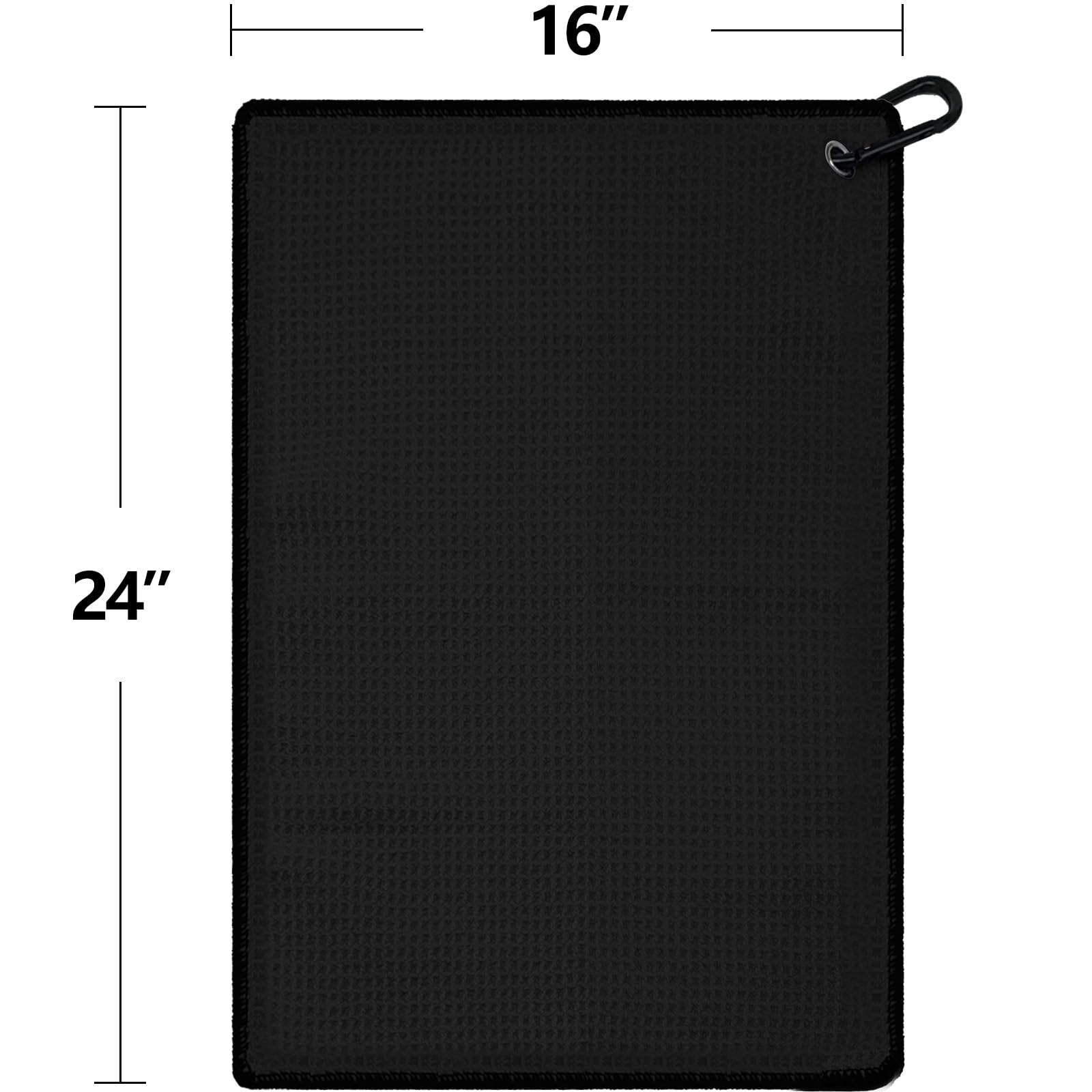 VIVIDLY Dreifach gefaltetes Mikrofaser-Golf-Handtuch mit Waffelmuster, 40,6 x 61 cm, Golfschlägerbürste, Golf-Pitchgabelwerkzeug, schwarzes Golf-Handtuch-Set, geeignet für Golfliebhaber, Golfzubehör