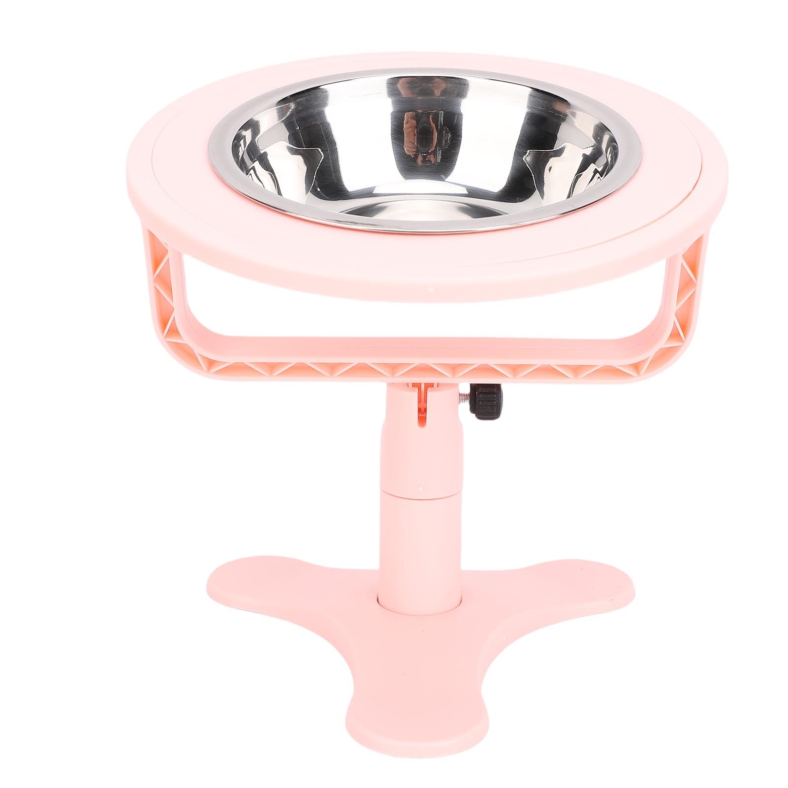 Ejoyous Ciotole per Gatti Rialzate, Supporto per Ciotola per Gatti Rialzato in ABS con Inclinazione Regolabile da 0 a 15, Ciotola per Cibo in Acciaio Inossidabile, Base Antiscivolo, Mangiatoia (PINK)