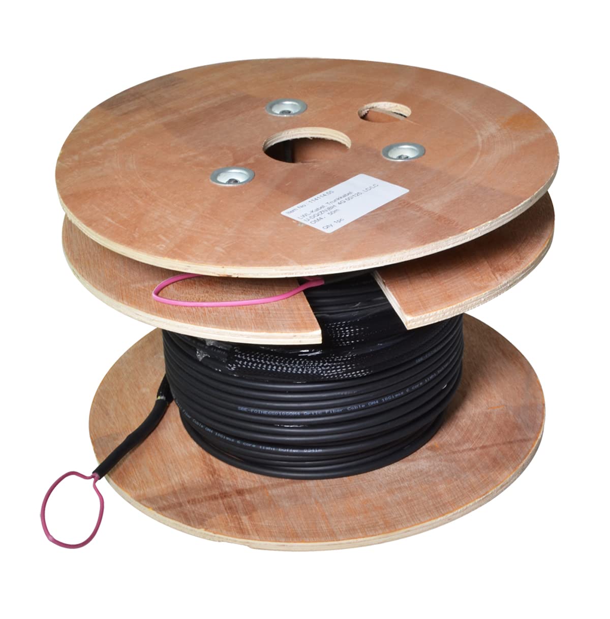 LogiLink FT2U200 – Câble de jonction à fibre optique U-DQ(ZN) soutien-gorge, (pour intérieur et extérieur), avec aide à la traction 8 fibres Multimode OM4, LC/UPC – LC/UPC, 200 m