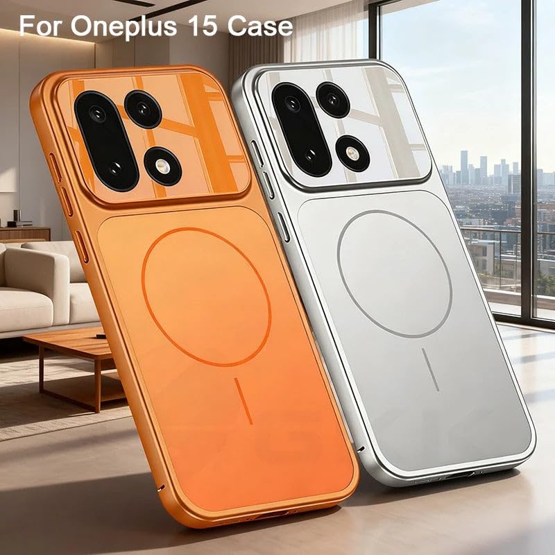 Image of MILLION CASES Inferno Edge Mag-Safe Shield Case for OnePlus 15, OnePlus 15 Back Cover Case(2025) - PC | Orange