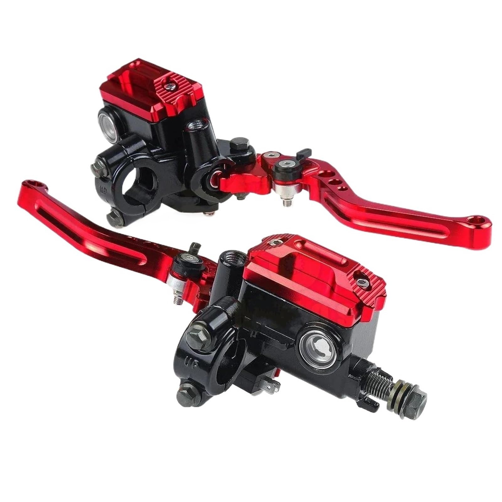 Aiolglkpow Red For 7/8" 22 Mm Motorcycle Handlebar Master Cylinder Levers Handle Hydraulic Brake Pump Clutch Handlebar Brake Clutch Lever(Red)