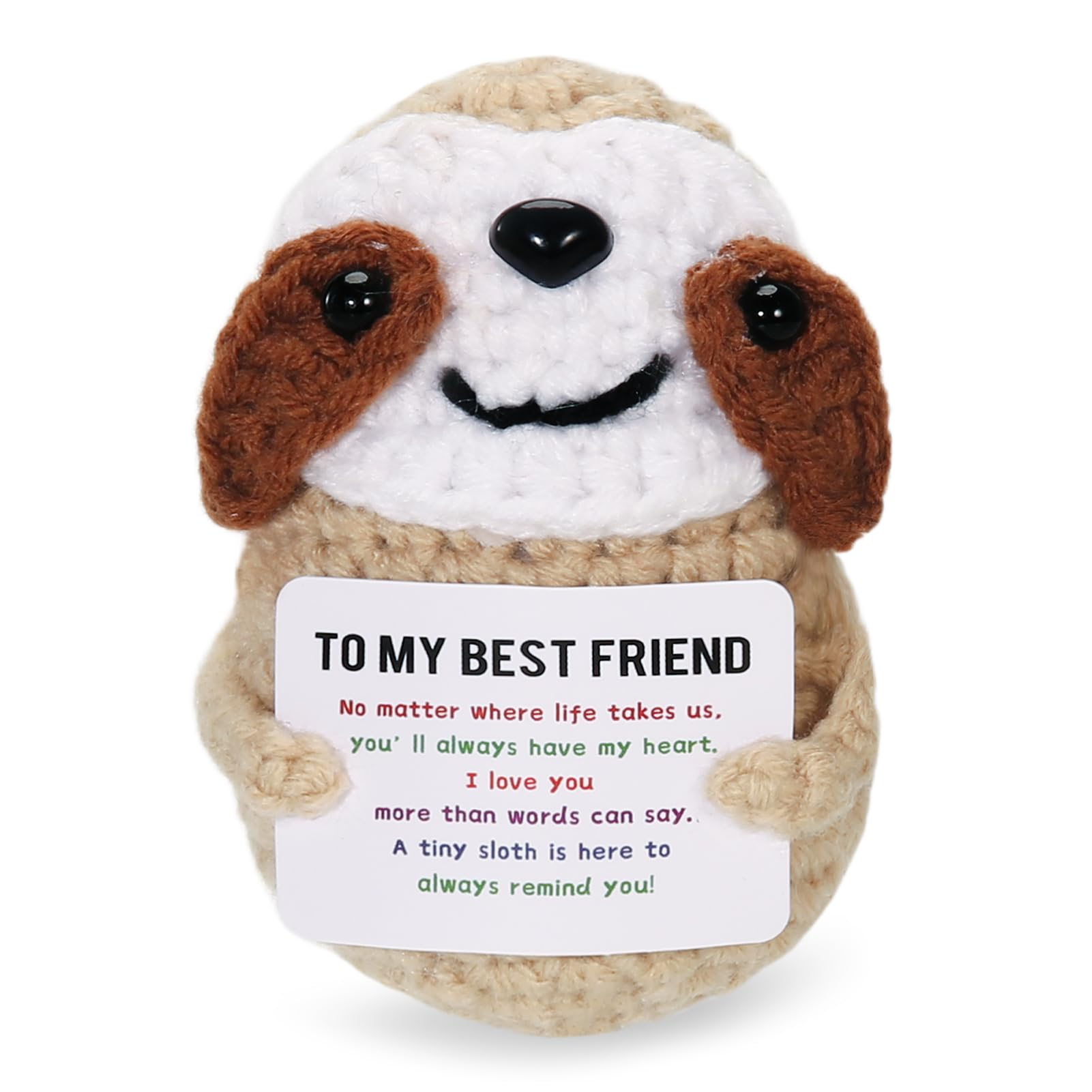 JINMUYU Emotional Support Friendship Sloth - Birthday Gift for Women - Fun Friendship Gift for Female Friends, Best Friends, Coworkers, and Classmates - Positive Crochet Animals