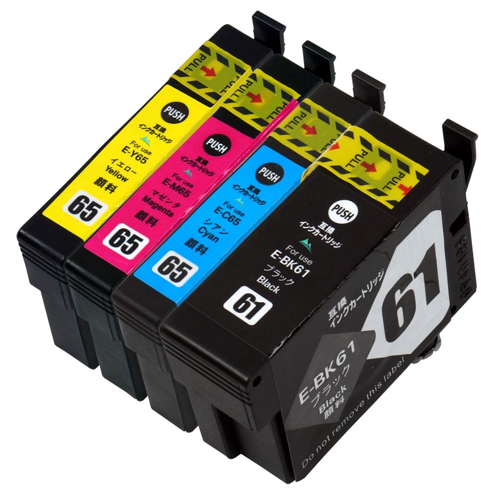 Amazon.co.jp: EPSON 61/65顔料 4色パック【IC61顔料PG BK】+【IC65