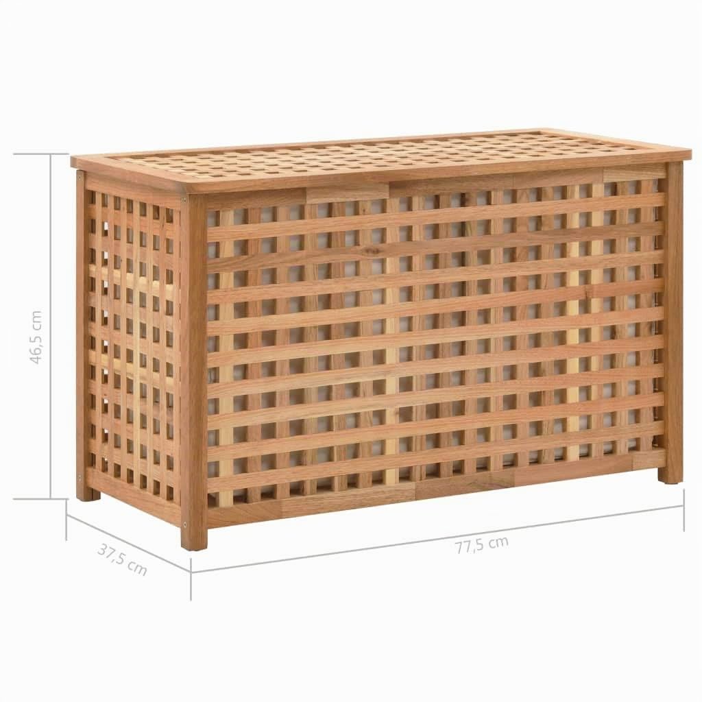 Tidyard Wäschetruhe Wäschebox Wäschekorb Massivholz und Sperrholz Wäschesammler mit luftdurchlässigem Deckel und herausnehmbaren Wäschesack für Handtücher, Wäsche, Natur
