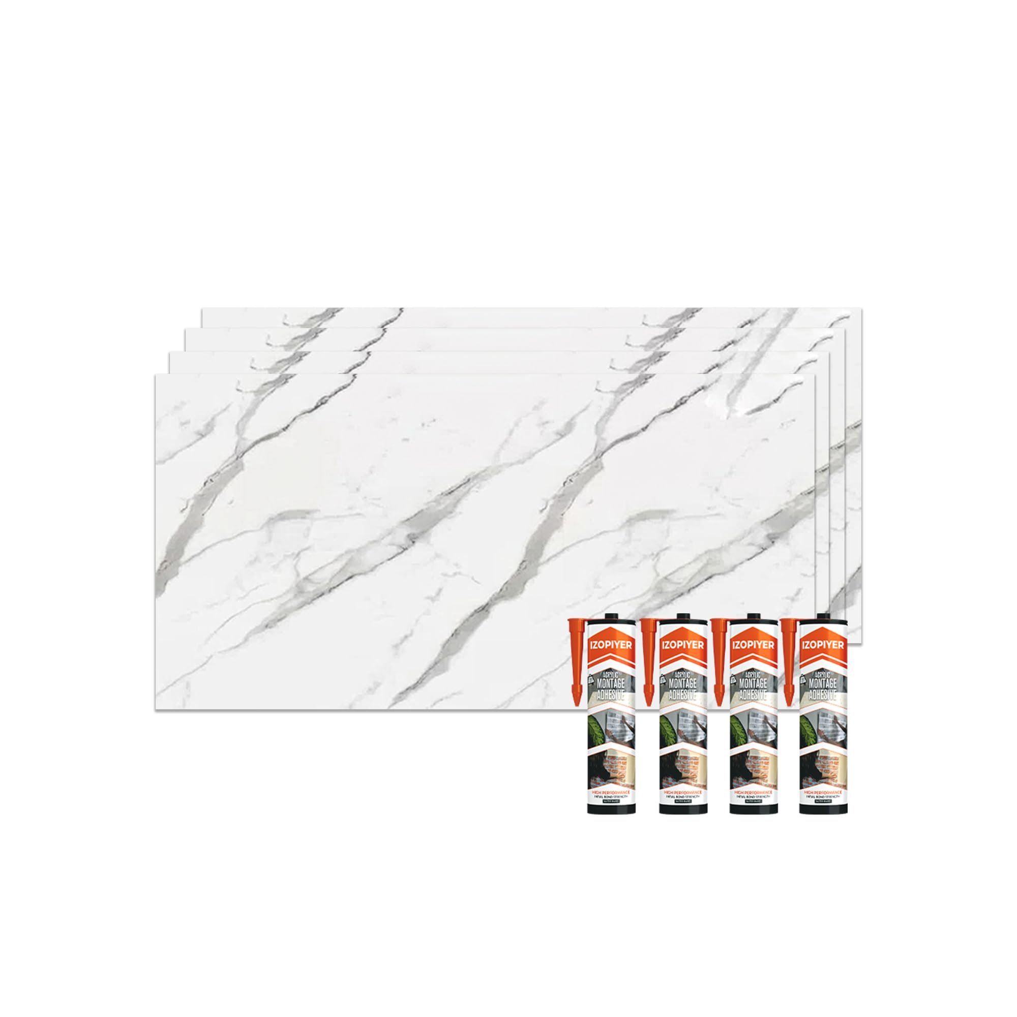 IZODEKOR PVC Wall Panels 120x60 cm, Splashback for Kitchen, Shower Walls Panels for Wet Area, Waterproof and Heat Resistant