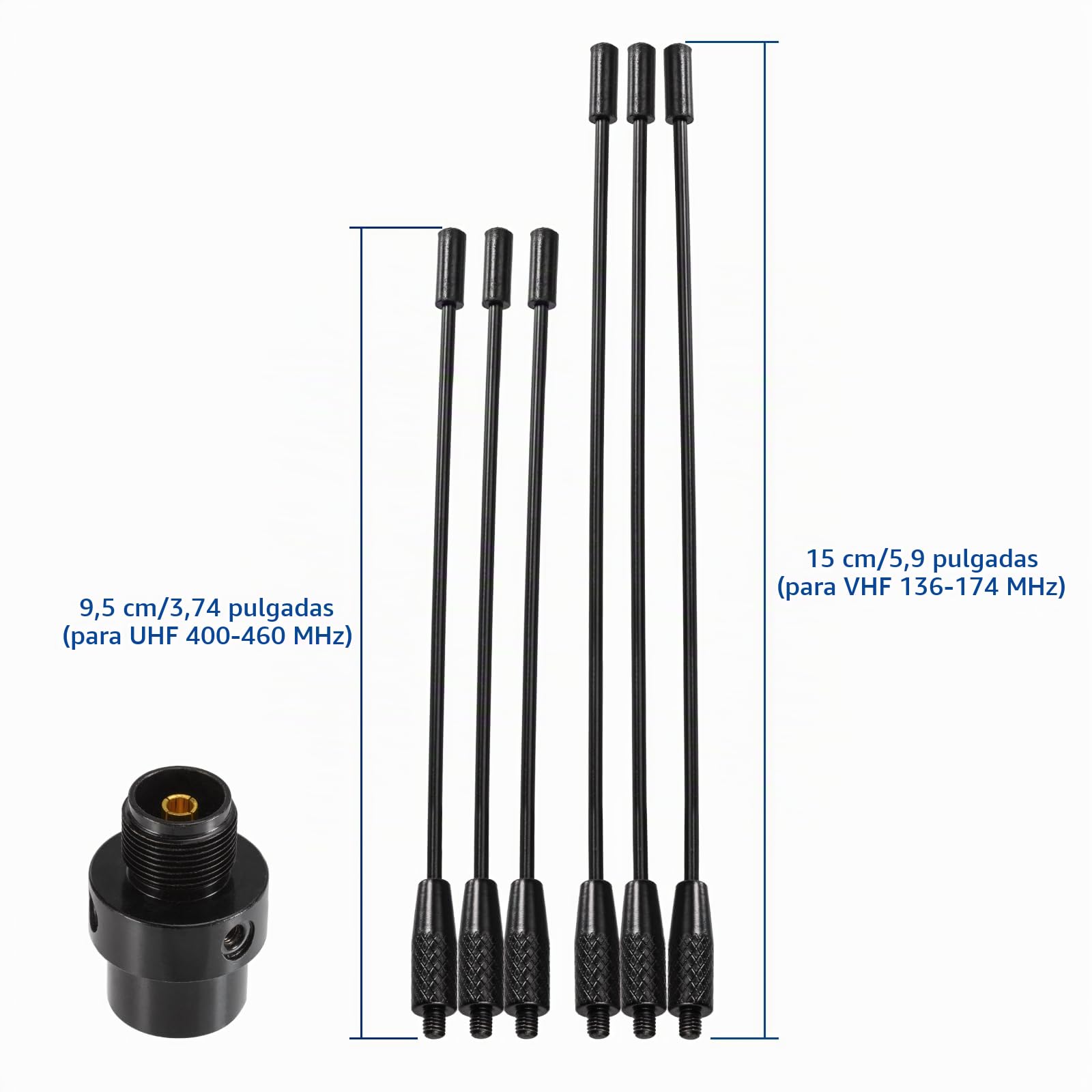 Bingfu Antena de Radioaficionado Doble Banda VHF UHF 136-174MHz 400-460MHz PL259 Macho Antena de Radio Amateur con Kit de Plano de Tierra Base Magnética para Radioaficionado Móvil Radio Bidireccional | Banda dual 136-174 MHz / 400-460 MHz para radios móvi