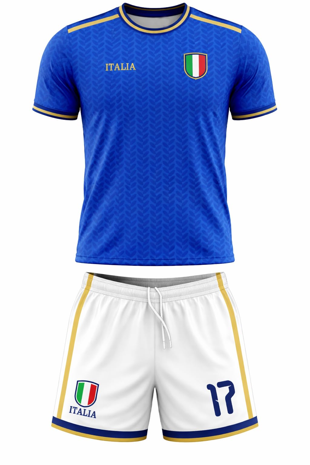 Maglia Calcio Azzurri Italia Tricolore. Maglia Ispirata alla Nazionale Italiana, Tessuto Sportivo Leggero e Traspirante