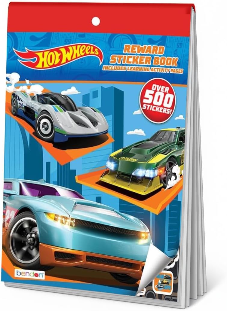 Hot Wheels Sticker Book | Hot Wheels Mini Coloring Book | Fast Cars Stickers Pad | Race Car Sticker for Boys | Car Books for Boys | Over 500+ Stickers | 7.5" X 10.75" | Officially Licensed