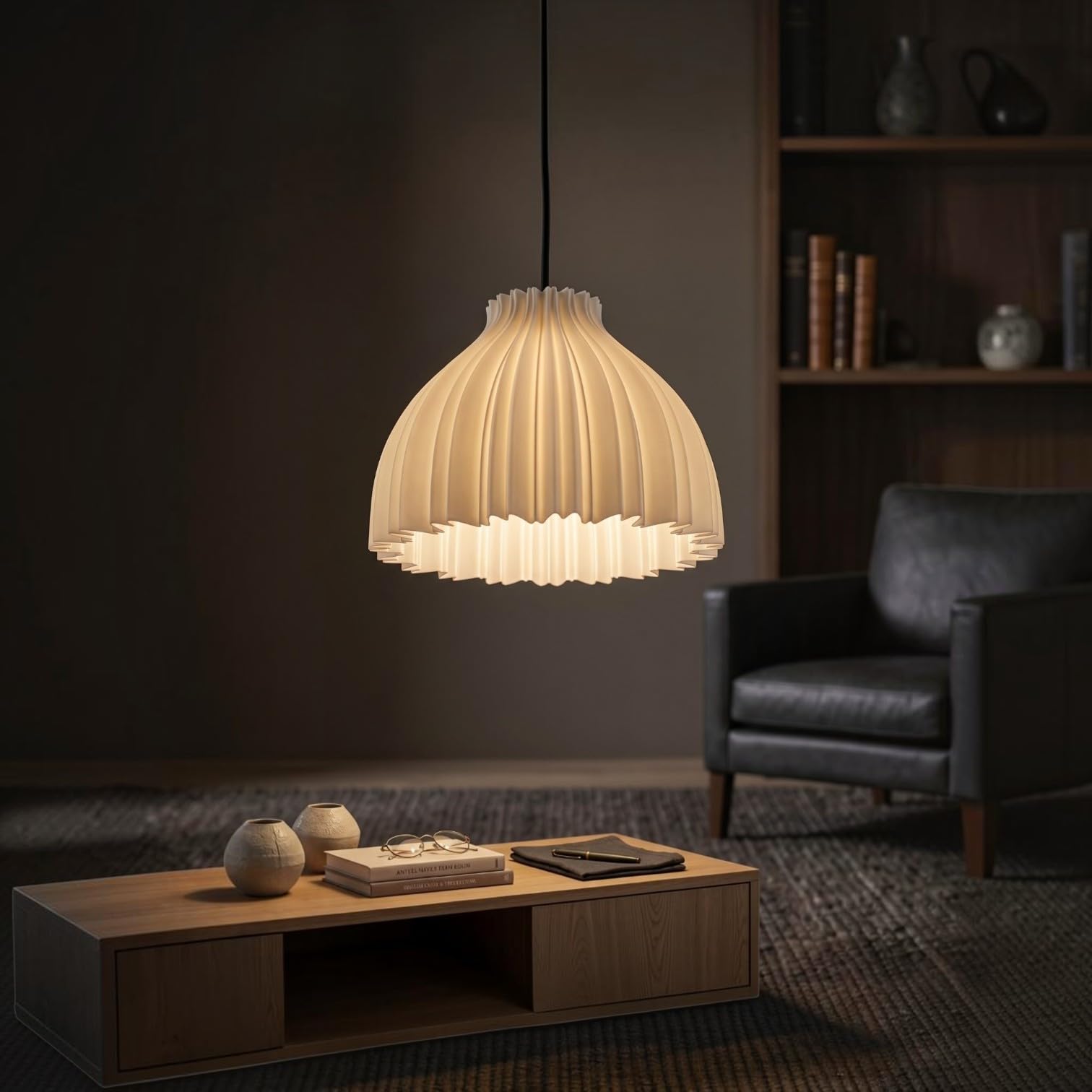Pendant Lamp 3D Printed for Home Decoration | Hanging Ceiling Light for Bedroom, Living Room, Dining Space | Stylish Modern Lamp for Ambient Lighting and Interior Design (Flora 1)-image-29