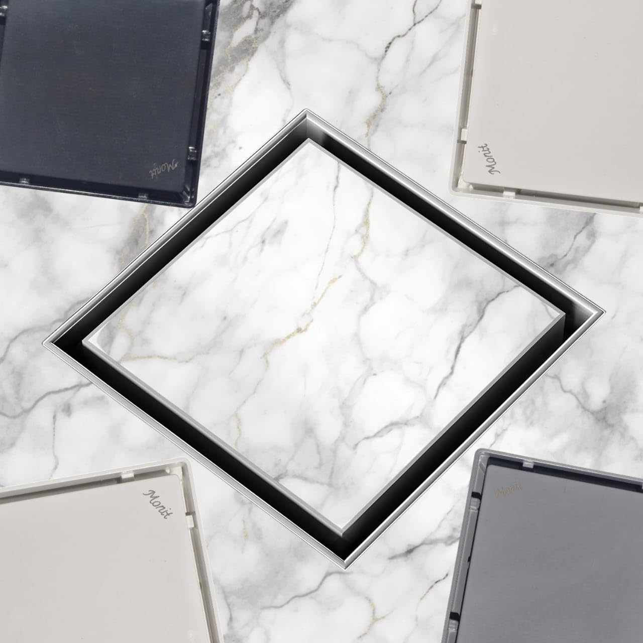 MONIT Marble/Stone/Tile Insert Shower Square Floor Water Drain in ABS Plastic for Bathroom, Roof, Terrace, Balcony (150 x 150 mm) (White)-image-43
