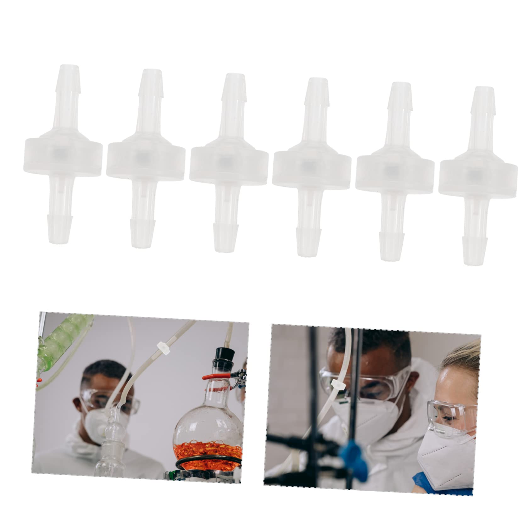 GLEAVI 5 Set Valvola Di Ritegno Tu Valvola Di Flusso Dell'acquario Di Non Ritorno in Linea Modo Unidirezionale Di Plastica Per Gas Pp Transparent 6 Pezzi*5