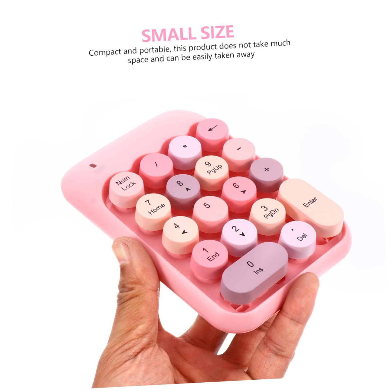 Uonlytech Tastiera Numerica Wireless 2.4g Mini 18 Tasti Rosa Abs | Input ad Alta Velocità, Formato Compatto per Notebook e Moduli Contabili