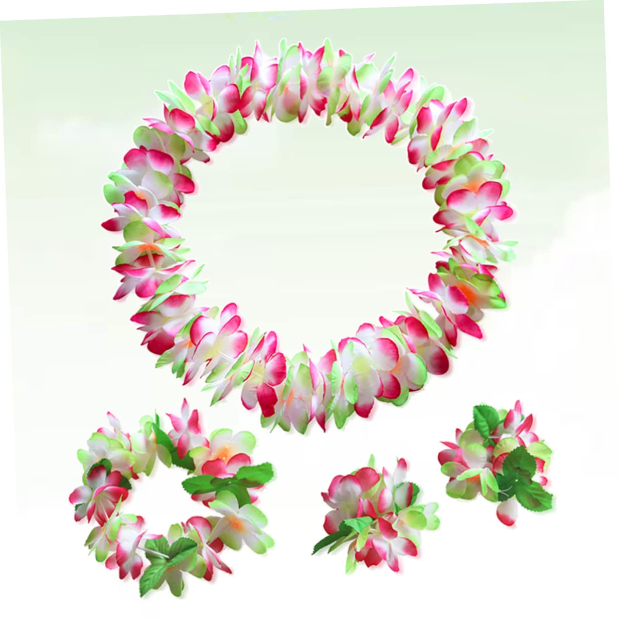 TOYANDONA 12 Pulseras De Flores Tropicales Pulseras De Flores Hawaianas Diadema De Flores Collar De Fiesta Hawaiano Collar Floral Hula Suministros De Decoración para Fiesta Luau