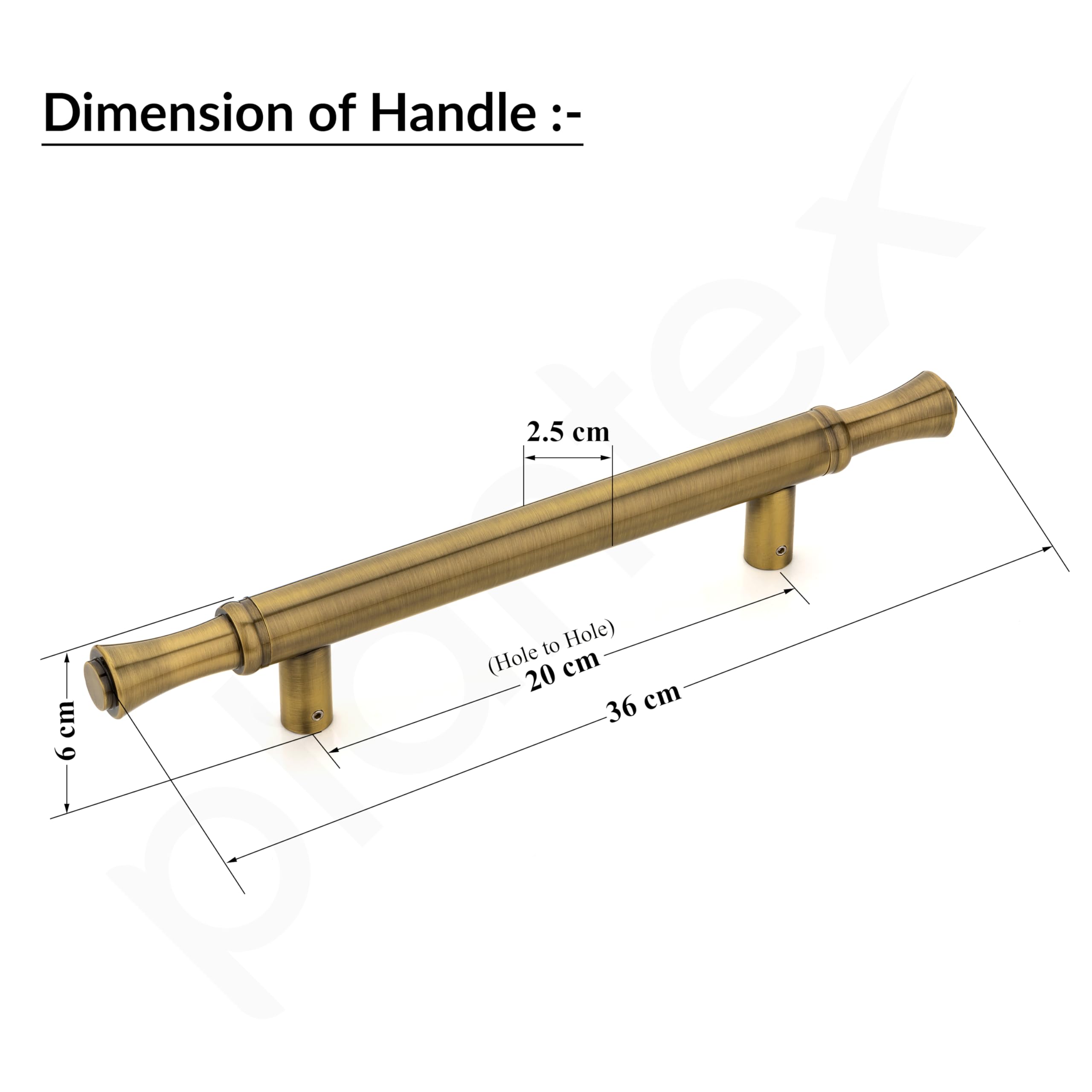 Plantex Heavy Duty Door Handle for Main Door/14 inch Main Door Handle/Pull Push Handle for Home/Hotel/Office Door - Pack of 1 (Brass Antique) - 3 Years Warranty — Amazon image 2
