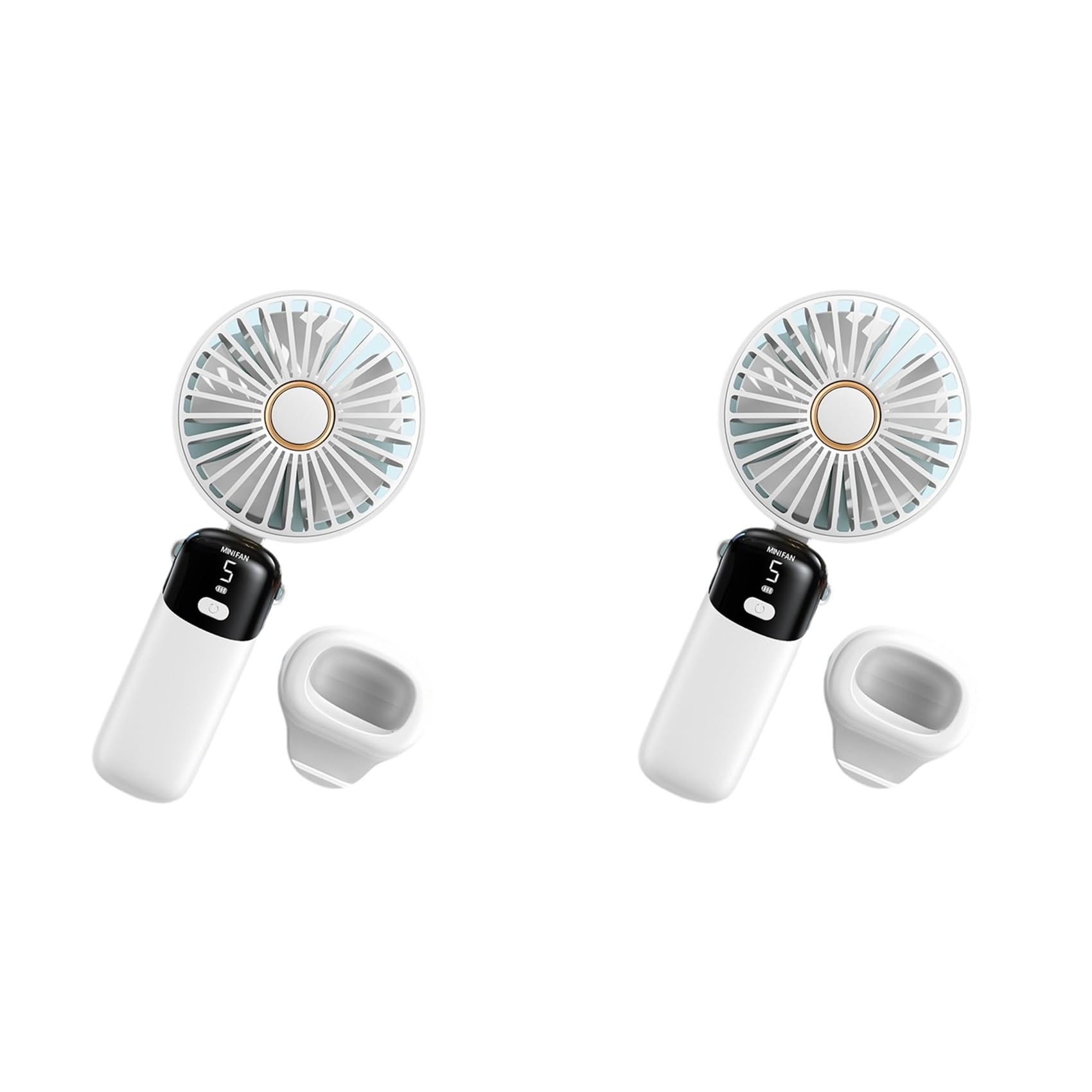 Vjsujehgy 2X Handheld Mini Fans, Foldable Portable Fans, USB Rechargeable Fans are A Must-Have for Summer,White