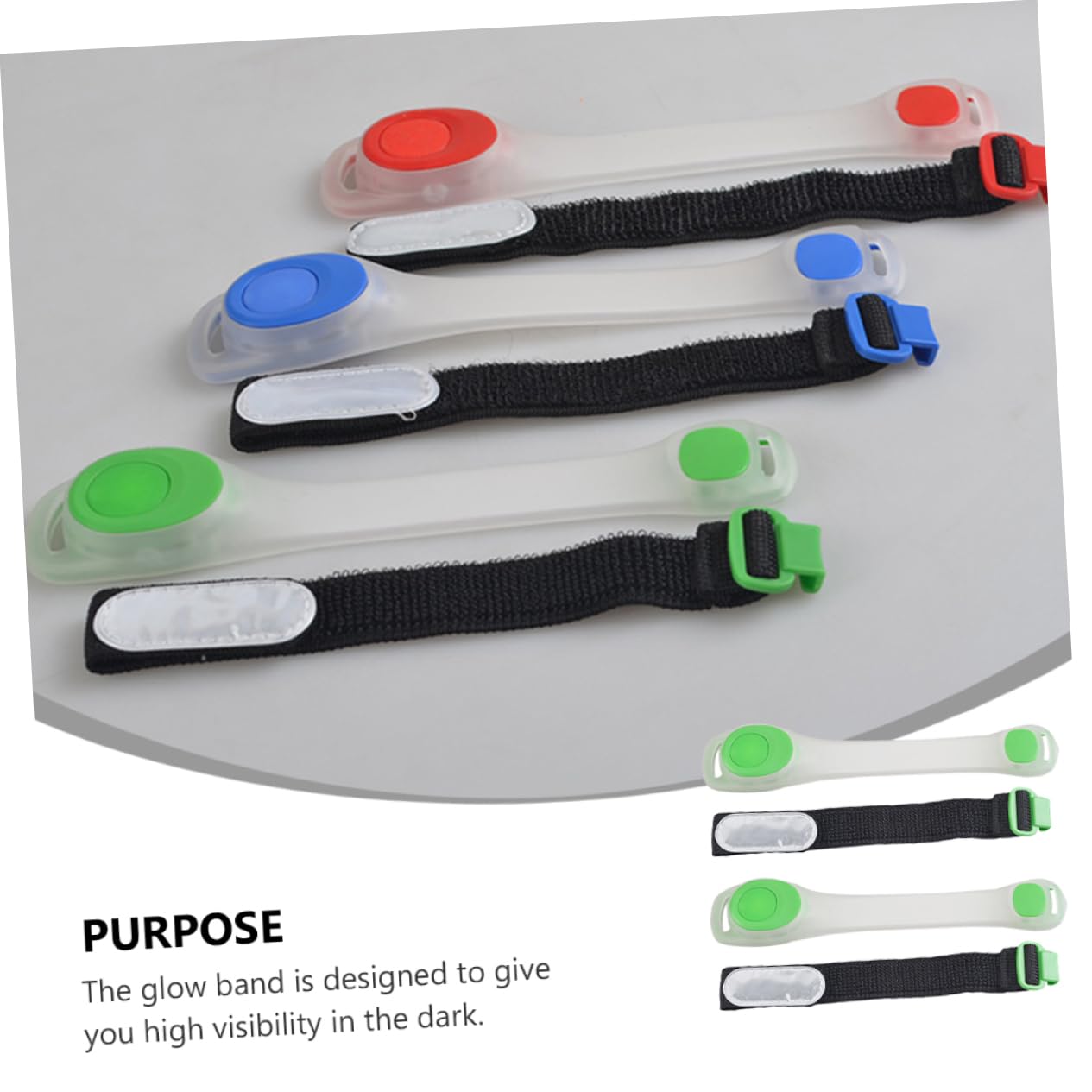 Yardwe Nastro Riflettente Regolabile in ABS da 6 Pezzi con Fascia da Braccio Illuminata Notturna