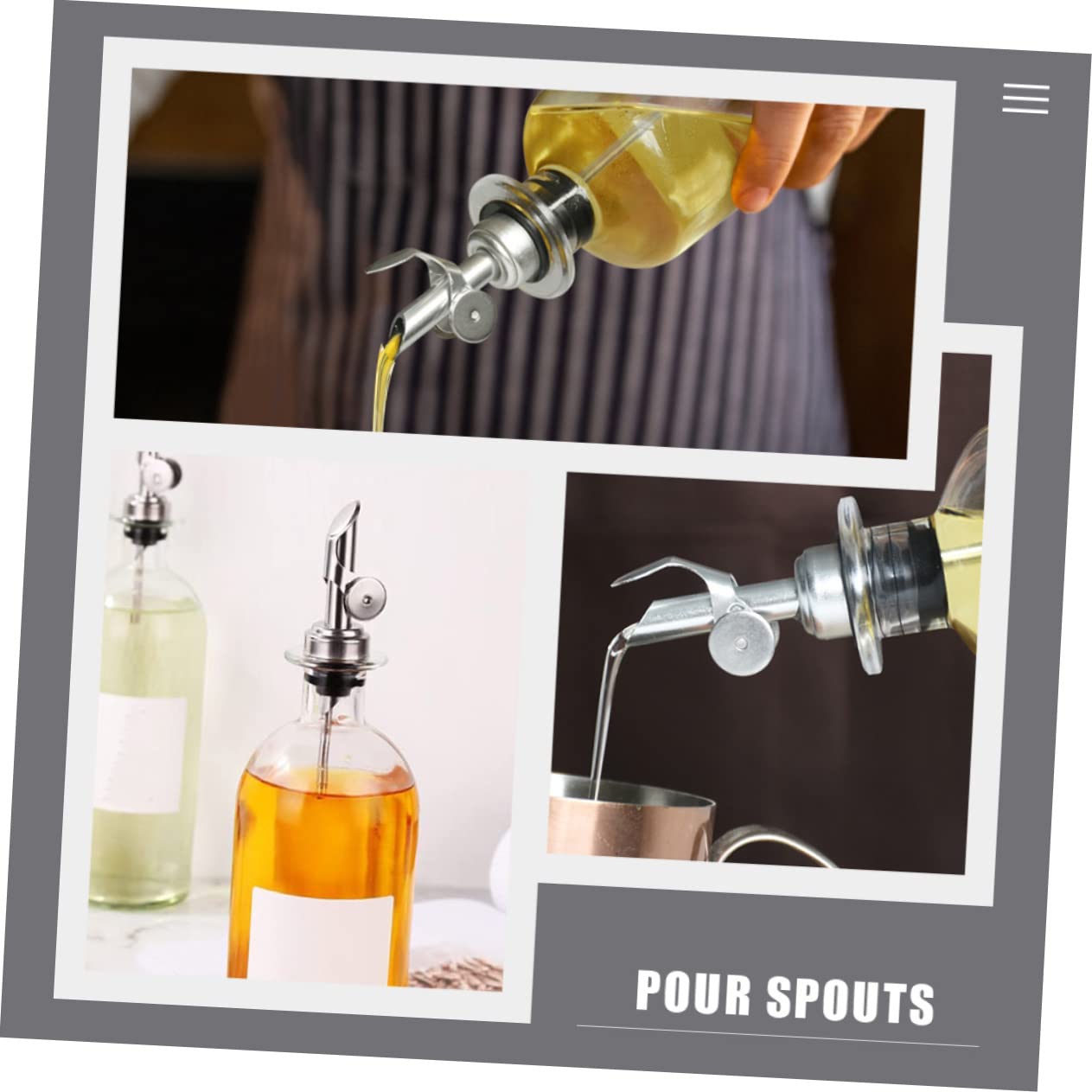 ABOOFAN 4Pcs Multi Function Oil Dispenser Automatic Flip Oil Pourers with Airtight Seal for Cooking Wine Soda present for Friends