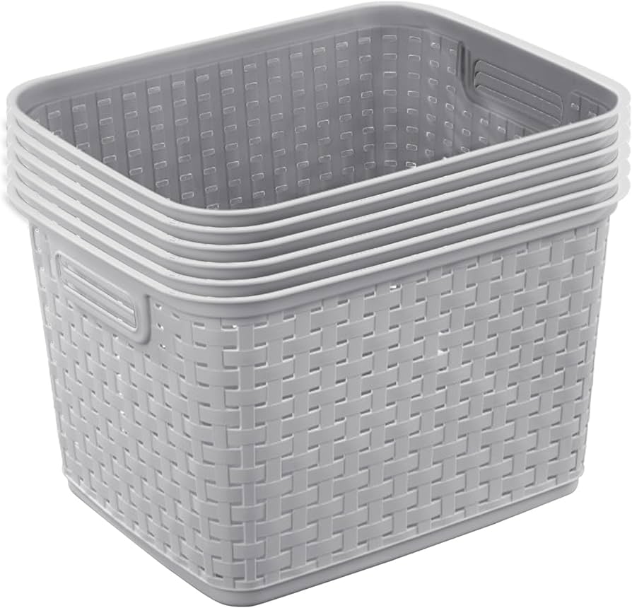 Amazon.com: Sterilite 12-Pack Tall Weave Basket, Wicker-Style