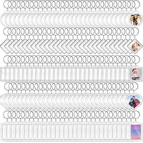 Ecally 150 Pcs Photo Frame Picture Keychains Pendant Blank Photo Insert Keychains Translucent Clear Acrylic Key Rings Make Your Own Keychain Clear Keychain Picture Holder For Diy Gifts Craft Kids #TOP14