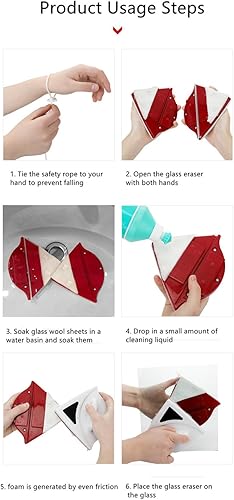 Miniatura 8 de Limpiador magnético de ventanas de doble cara Cepillo de limpieza de superficie de vidrio Traje de herramienta para 0.787-1.181 in de espesor Doble