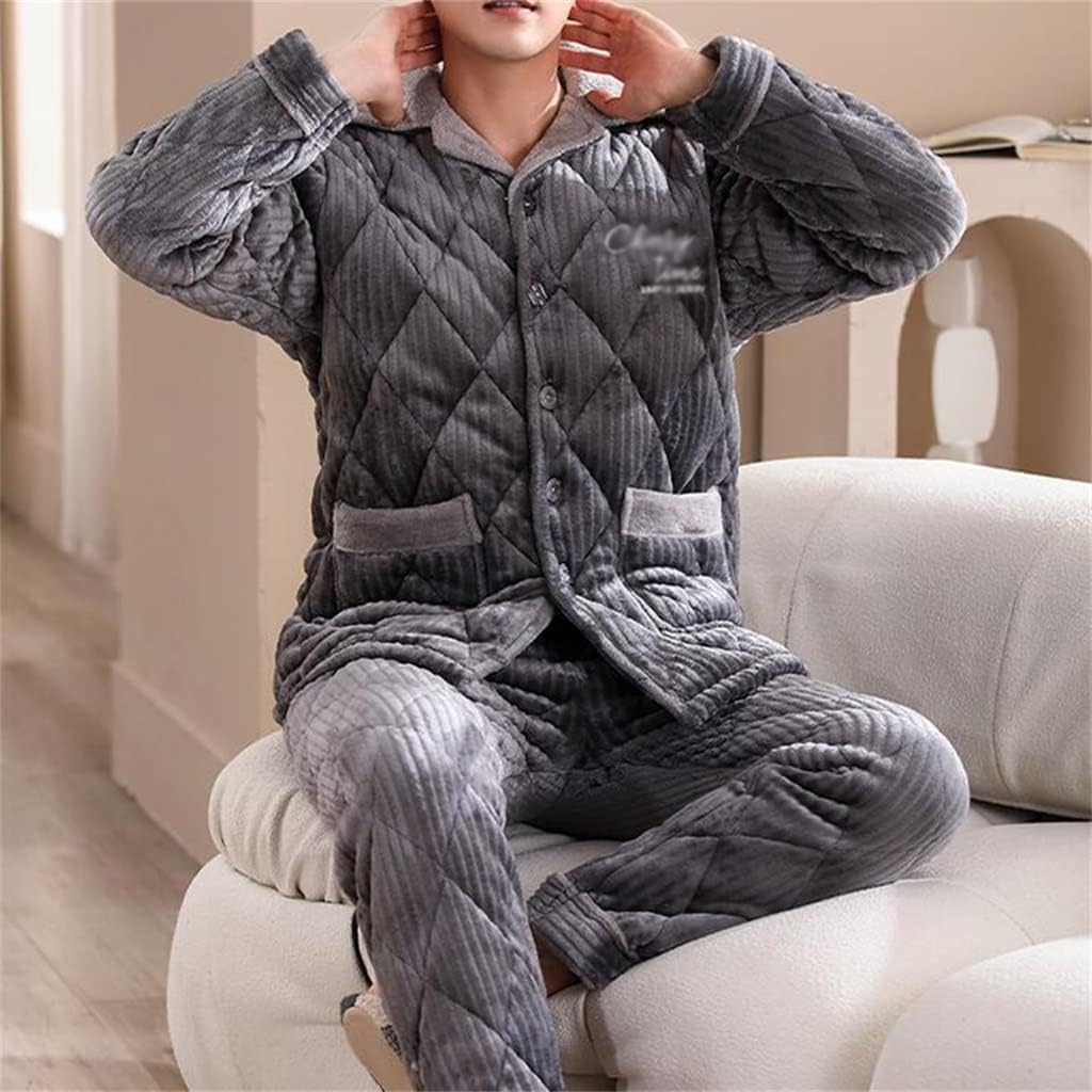 Suit Pajamas Men's Winter Thickening And Velvet Coral And Size Home Clothing
