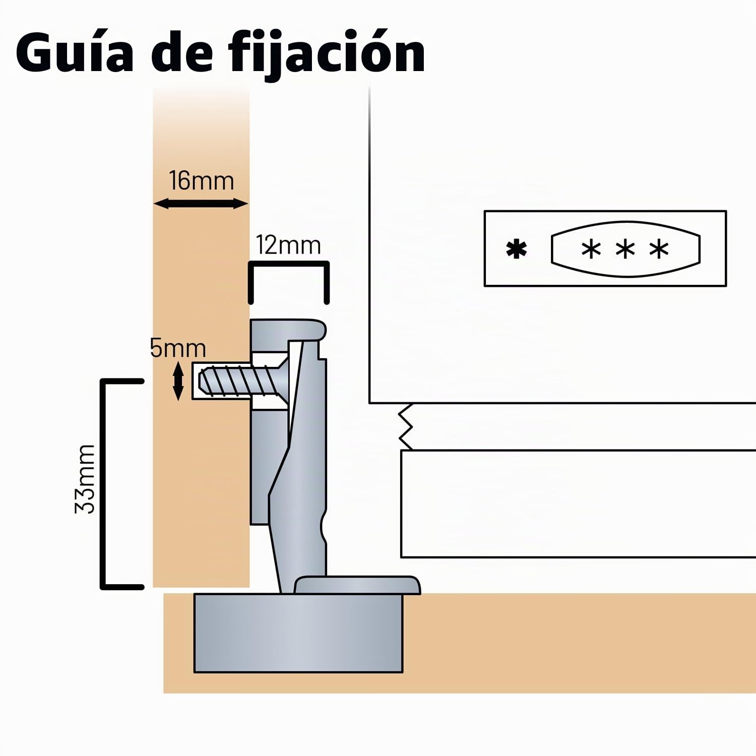 Hettich - Bisagras integradas para puertas de frigoríficos y congeladores (paquete de 2), taza de 35 mm con placa de distancia de 3 mm para superposiciones de 13 a 18 mm, 4 agujeros, carga
