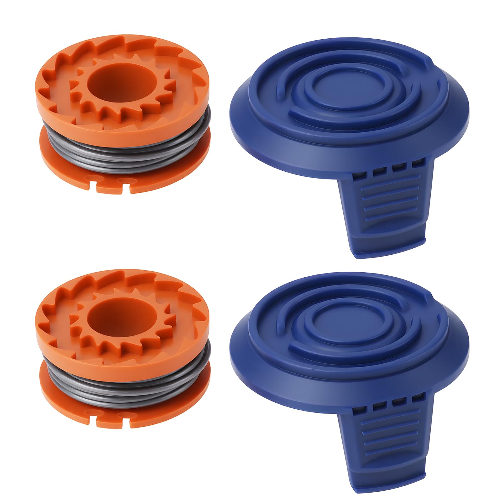 YINETTECH 2pcs Grass Trimmer Spool and Line and Cover MC486 Compatible with MacAllister MGT1825Li MGT1827Li