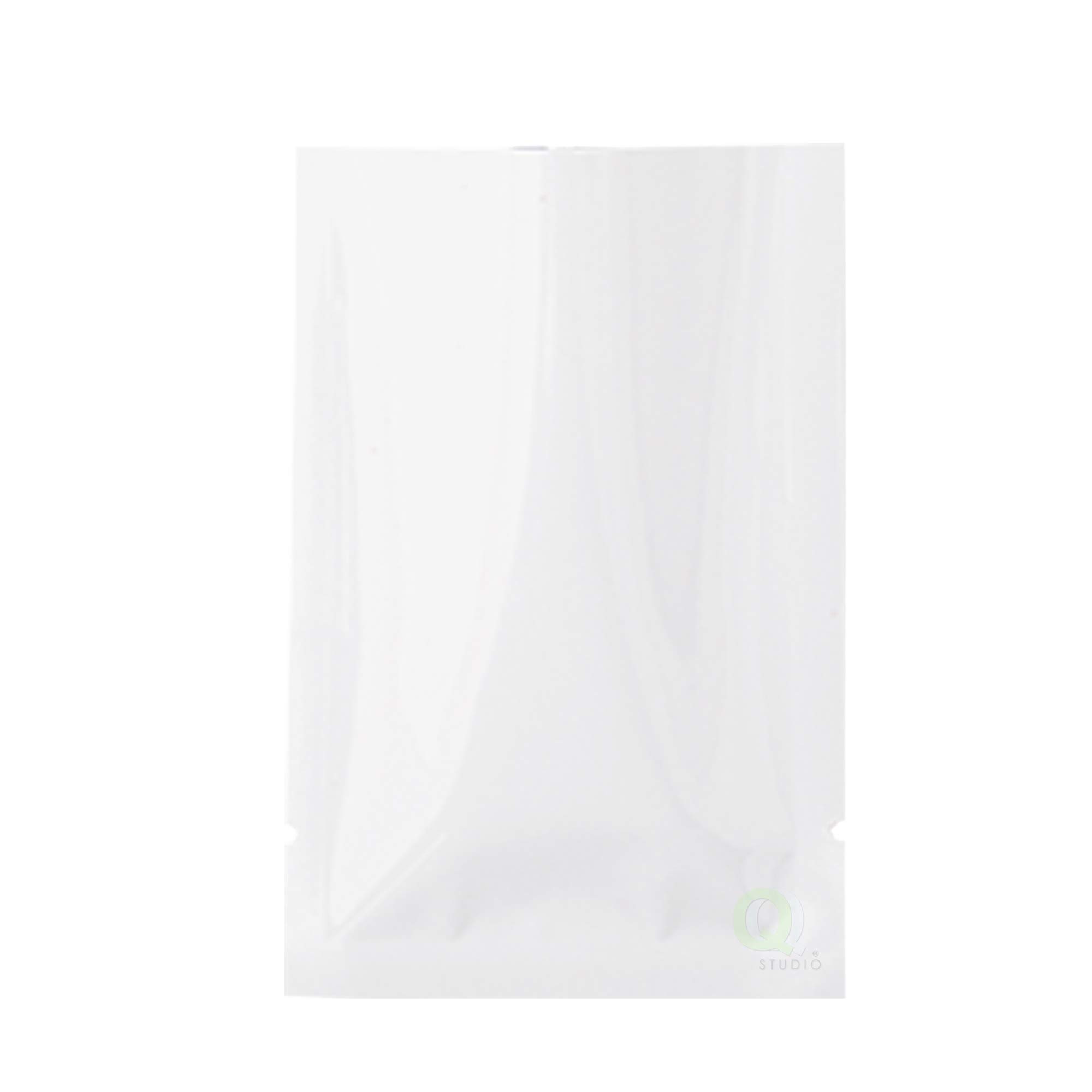 QQ Studio Multi Color Glossy Food Safe Confectionery Dessert SlickSeal™ Flat Bag with Tear Notch (100 White, 3" x 4.75")