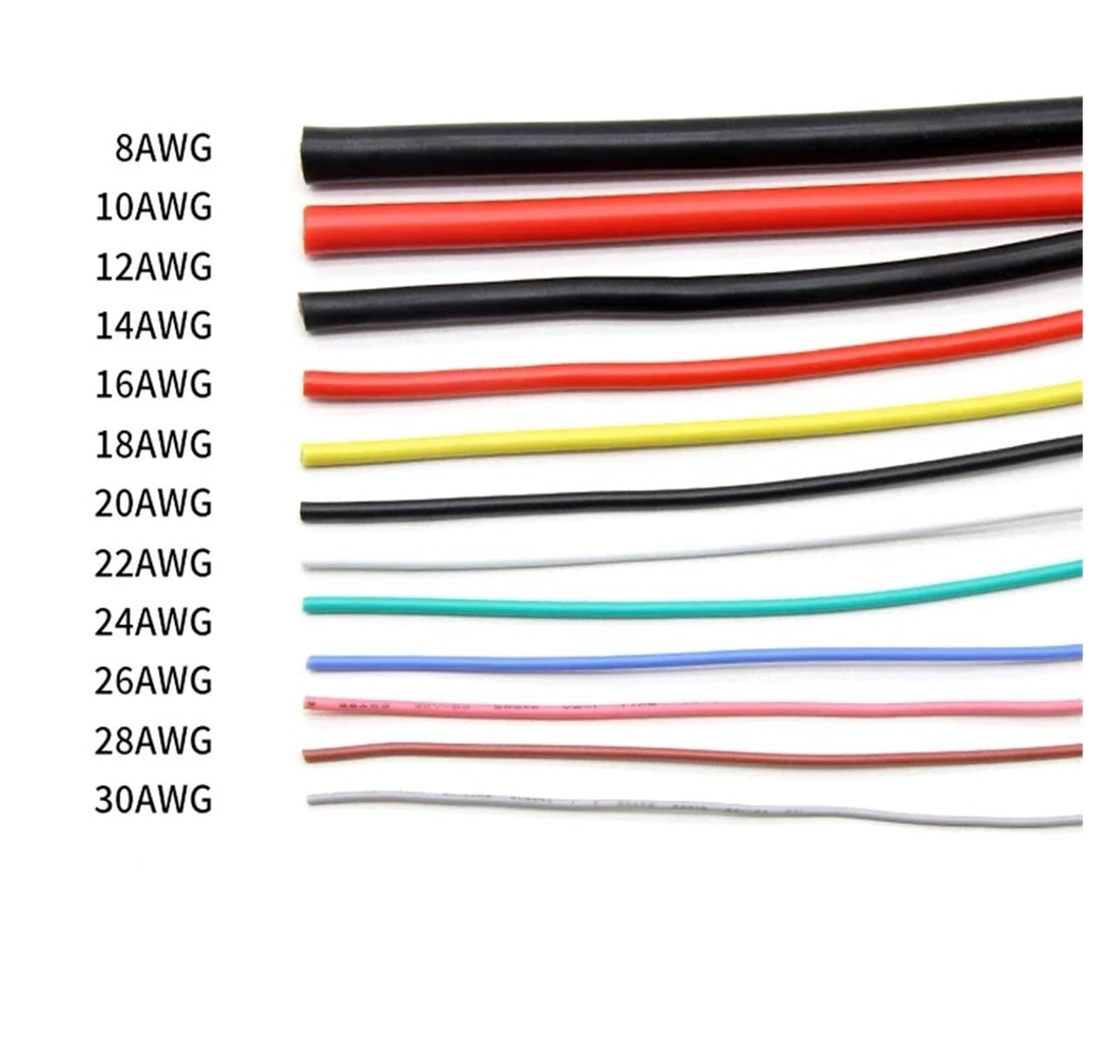 Cable electrónico de Cobre estañado de Alambre de Silicona UL3239 de 2M/5M 14 12 10 8 AWG(Black,5m 12AWG)
