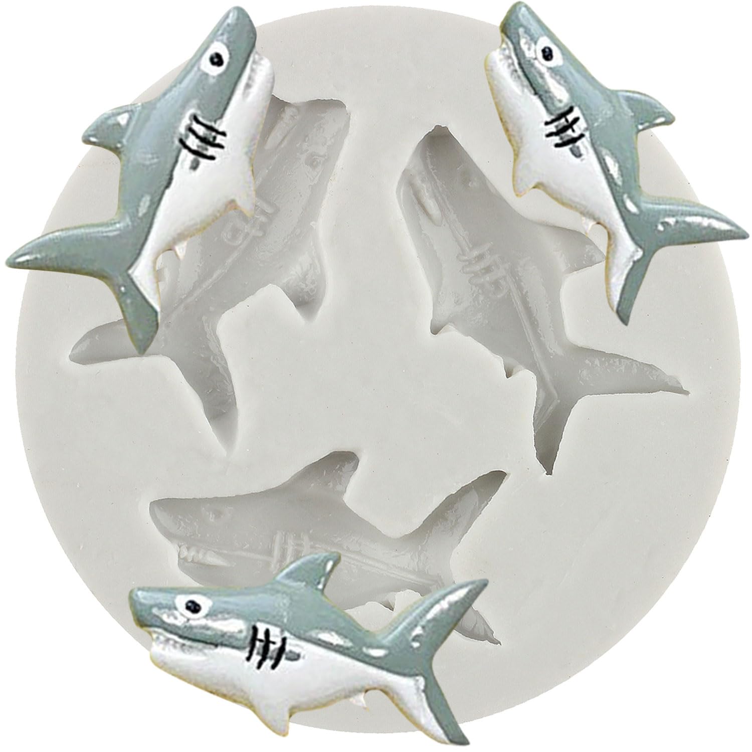 YANQINMS Ocean Shark Fondant Mold Sea Animal Silicone Mold Shark Chocolate Candy Mold For Cake Decorating Cupcake Topper Gum Paste Polymer Clay