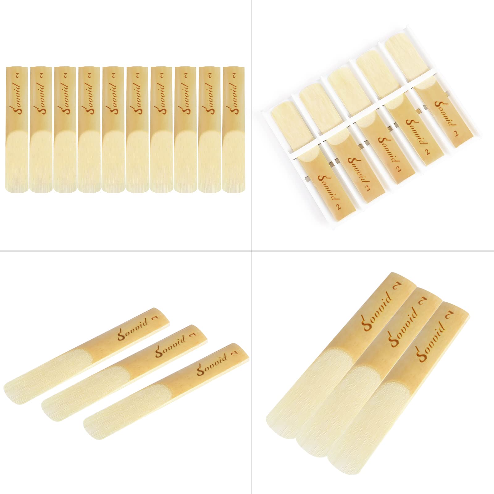 Confezione da 10 ance per clarinetto in Sib con scatola di plastica, forza 2.0 per clarinetto, canne tradizionali per clarinetto, sassofono principianti e giocatori
