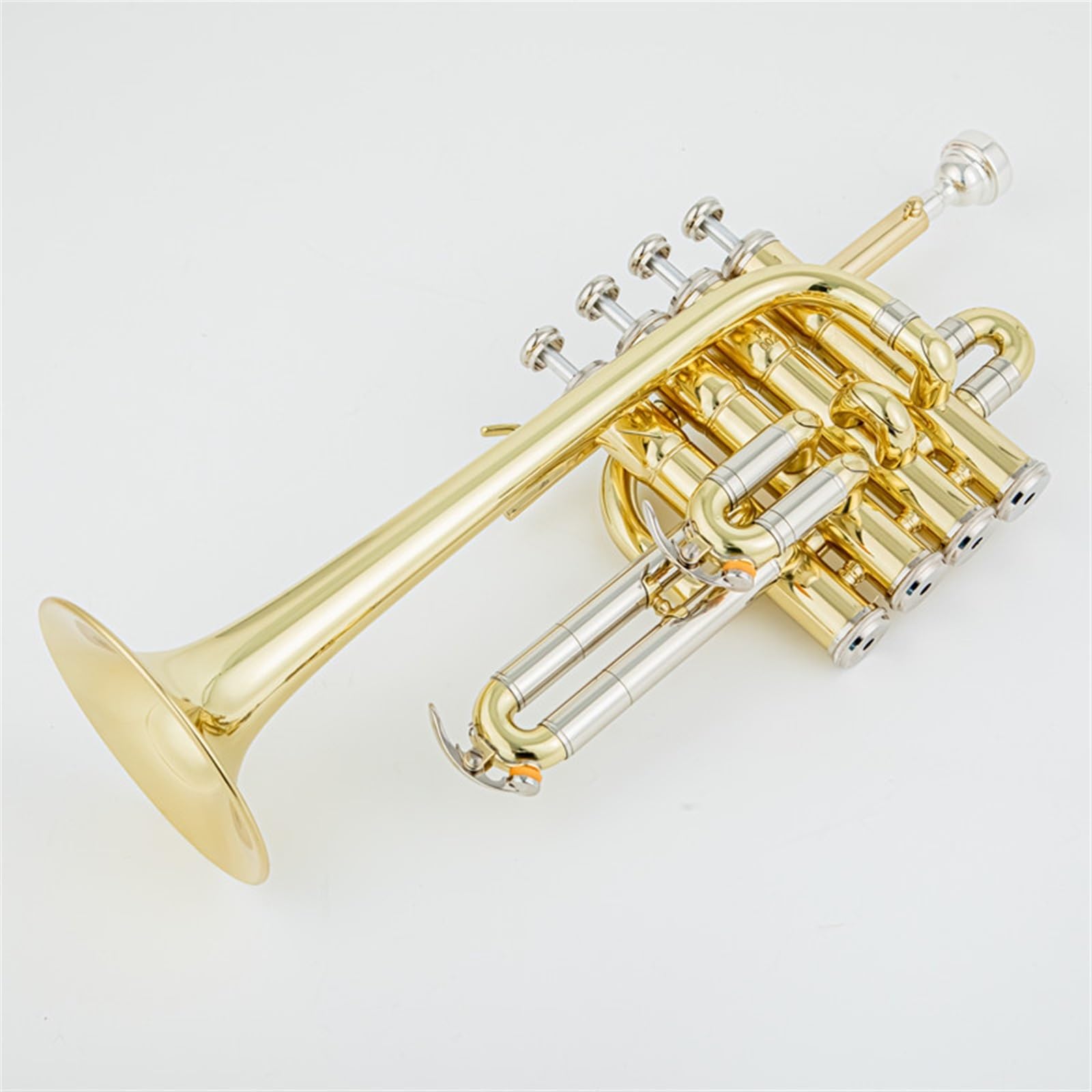 Studentische Blechblasinstrumente Professionelle Trompete B-Trompete Messing Gold Silber Lackoberfläche Trompete (Color : Gold)
