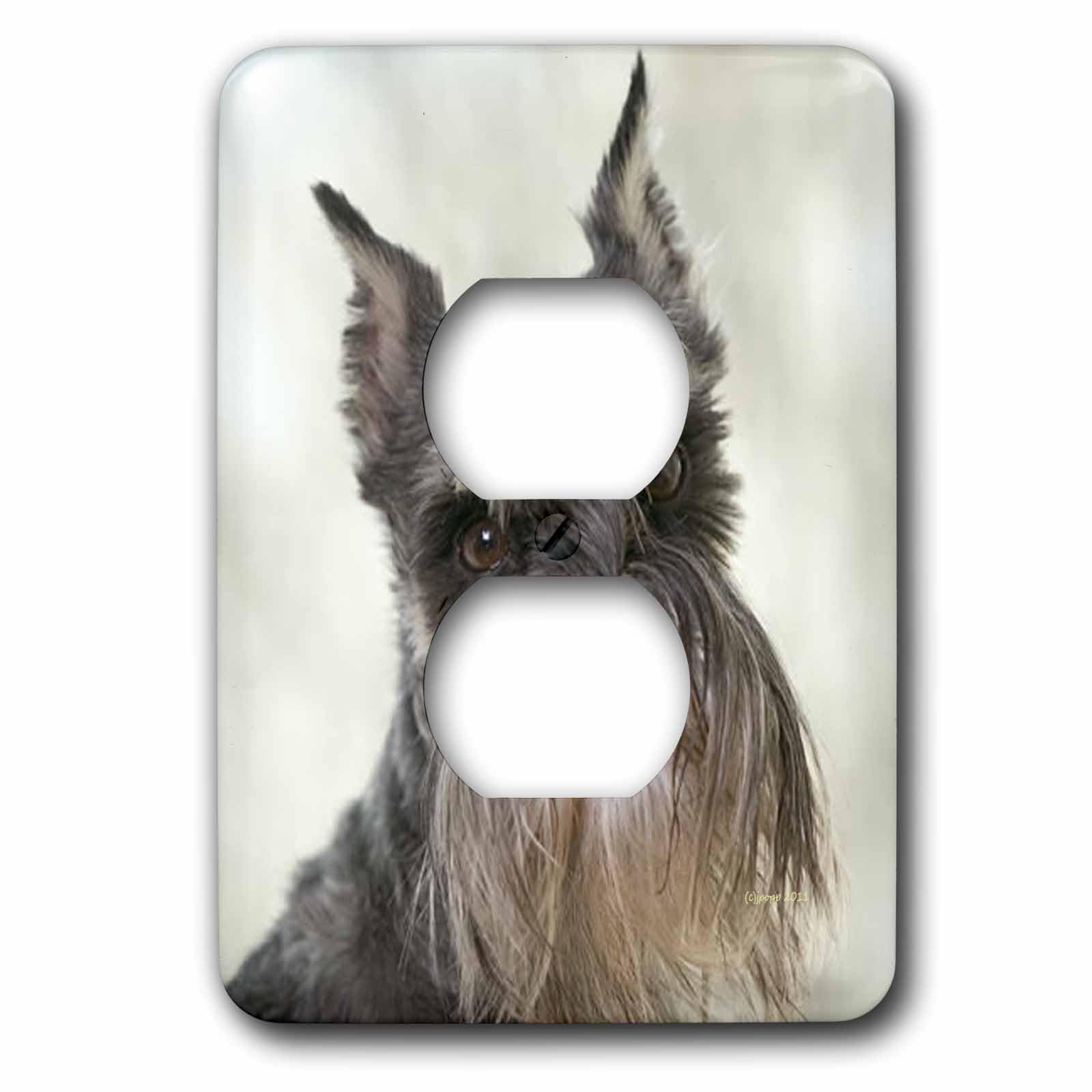 Schnauzer 2 prises plaque de finition décorative pour prise double murale chambre