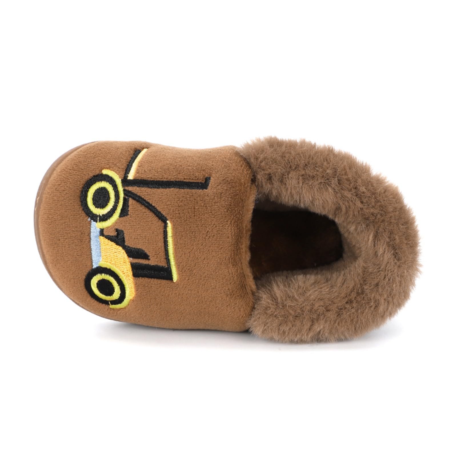 LACOFIA Chaussons antidérapantes d'hiver pour garçons Pantoufles de Maison Chaudes en Peluche Enfant