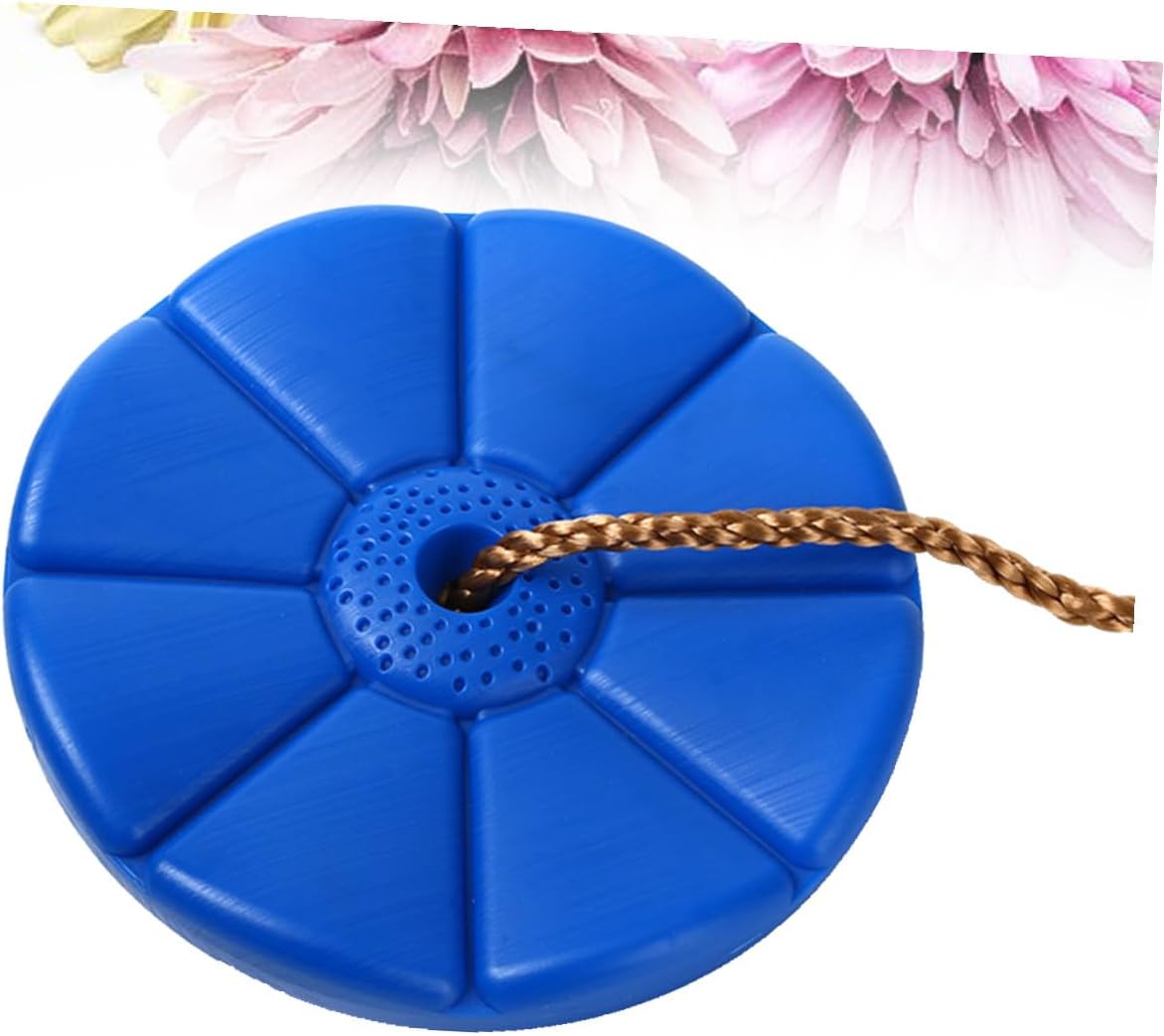Octagonal Blue Disc Swing Seat, Outdoor Rope Hanging Disk Swing for ’ Tree Play, 60kg Load Capacity, Suitable for Backyard and Playground Activities
