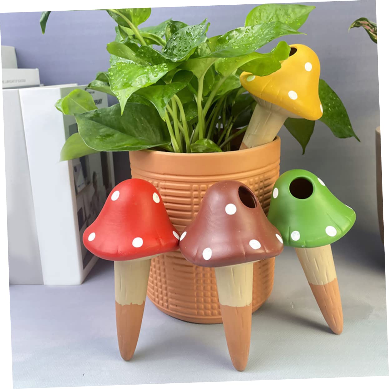 TOYANDONA 2 Ensembles Dispositif D'Arrosage Automatique Piquets Plante Auto-Arrosage Globes D'Arrosage Automatique Jardin Arrosage Automatique Pointes Forme 4 pièces * 2
