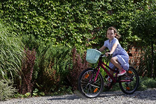 e-wicker24 Alles aus Weide Fahrradkorb für Kinder vorne Kleiner Korb geflochten für Kinderfahrrad Gepäckträger Retro Fahrradkorb für Lenker Vintage Stil Weidentransporter Weide (Mint)