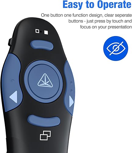Vista 22 de Presentación Remote Clicker, Presentador Inalámbrico para Presentación de PowerPoint Remote, RF 2.4GHz USB para Mac, Keynote, Ordenador, Portátil