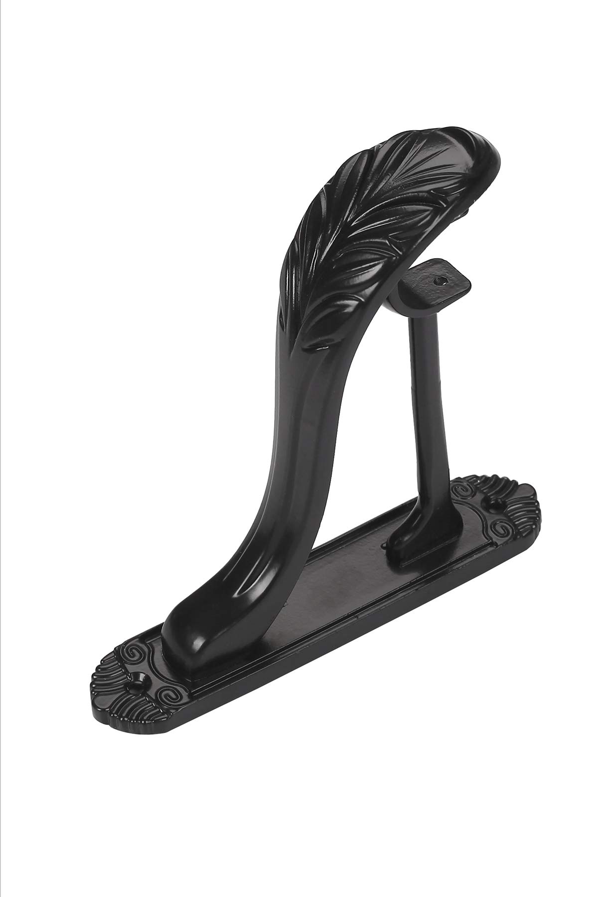 HomeHarmony® Luxurious Decorative Bespoke Curtain Pole Bracket Pair for 25-28mm Poles Available in 4 Designs and 3 Colours (Black, BR015)