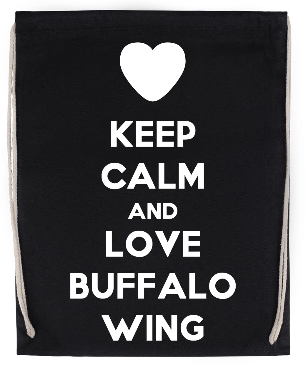 Keep Calm And Love Buffalo Wing torba sportowa ze sznurkiem ściągającym, czarna torba sportowa