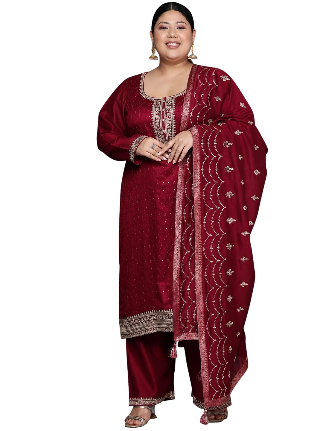 extra love by libas Women's Silk Blend Kurta Sets-picture-36