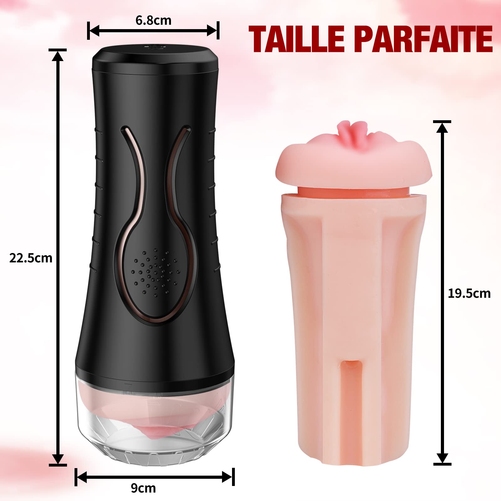 Masturbateurs Masculins - Mastubateurs Réalistes avec Vibrant Jouet Sexuelle, Manuels Masturbeuse avec 3D Texturée pour Hommes Solo Play Sex toys avec profondeur de 7,5"